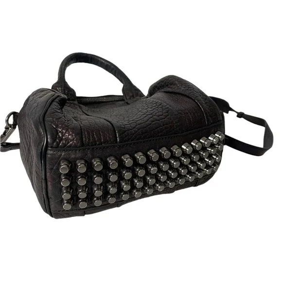 ALEXANDER WANG Pebbled Lambskin Rockie Duffel in Black  and Nickel hardware - Picture 6 of 15